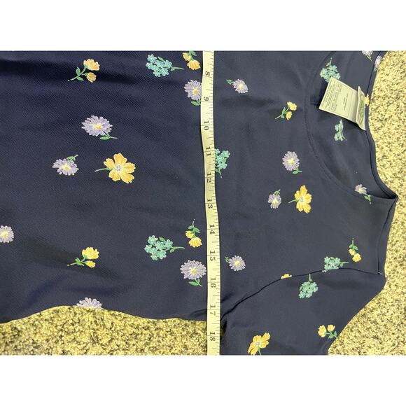 VINTAGE Laura Ashley Y2K Floral Viscose Women’s Dress, Sz 8 Navy Flirty Cottage‎ - Picture 5 of 10